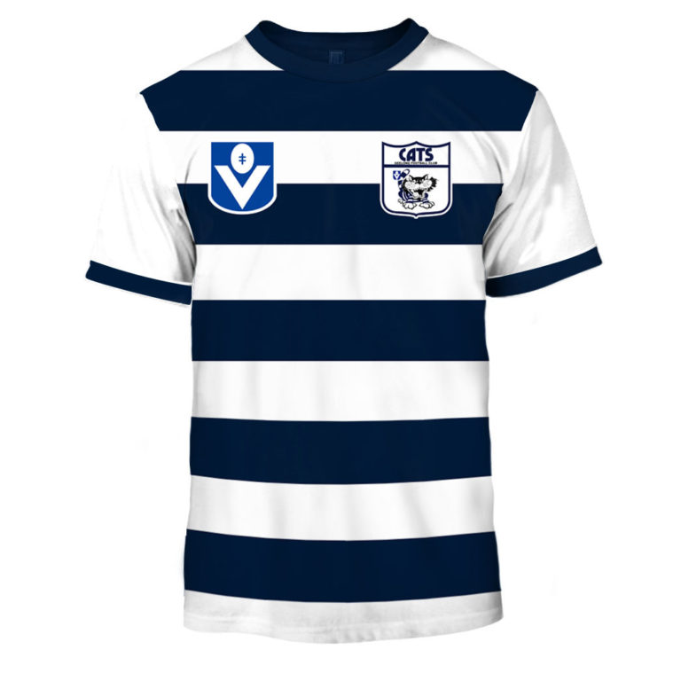 Personalized Geelong Cats Football Club Vintage Retro Afl Guernsey 90s