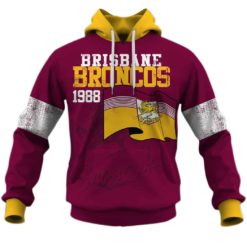 Personalized Brisbane Broncos Retro Flag 1988 Jersey Hoodies Shirts For Men Women