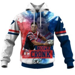 Sydney Roosters Cooper Cronk NRL 3D Hoodie T shirt Sleeve T52