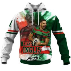 South Sydney Rabbitohs Greg Inglis NRL 3D Hoodie T shirt Sleeve T52