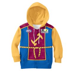 Personalize AFL Brisbane Lions The Simpsons Guernsey Jumper Hoodie KID