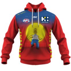 Personalize AFL Gold Coast Suns The Simpsons Guernsey Jumper Hoodie