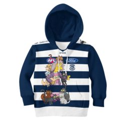 Personalize AFL Geelong Cats The Simpsons Guernsey Jumper Hoodie KID