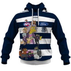 Personalize AFL Geelong Cats The Simpsons Guernsey Jumper Hoodie