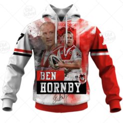 St. George Illawarra Dragons Ben Hornby NRL 3D Hoodie T shirt Sleeve T52