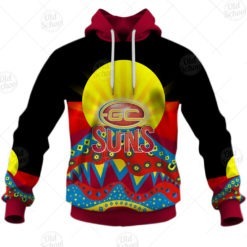 AFL Dinky Di Gold Coast Suns Lover Aboriginal Flag x Indigenous Hoodie