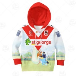 Personalise NRL St. George Illawarra Dragons x Bluey Jersey For Kid