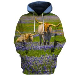 Texas Bluebonnet Bison Limited Edition 3D All Over Printed Shirts For Men & Women
