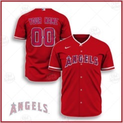 Personalize MLB Los Angeles Angels 2020 Alternate Jersey - Red