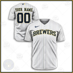 Personalize MLB Milwaukee Brewers 2020 Alternate Jersey - White/Navy