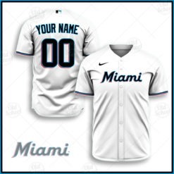 Personalize MLB Miami Marlins 2020 Home Jersey - White