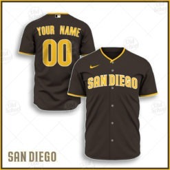 Personalize MLB San Diego Padres Brown Road Jersey 2020
