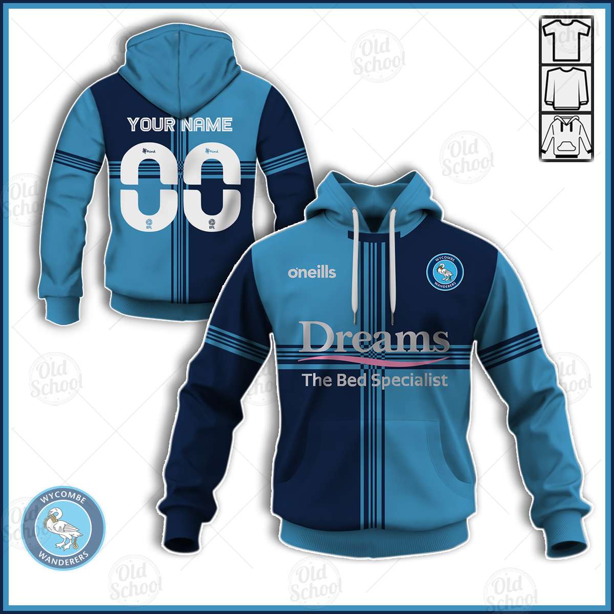 Personalise EFL Championship Wycombe Wanderers 2020/21 Home Jersey