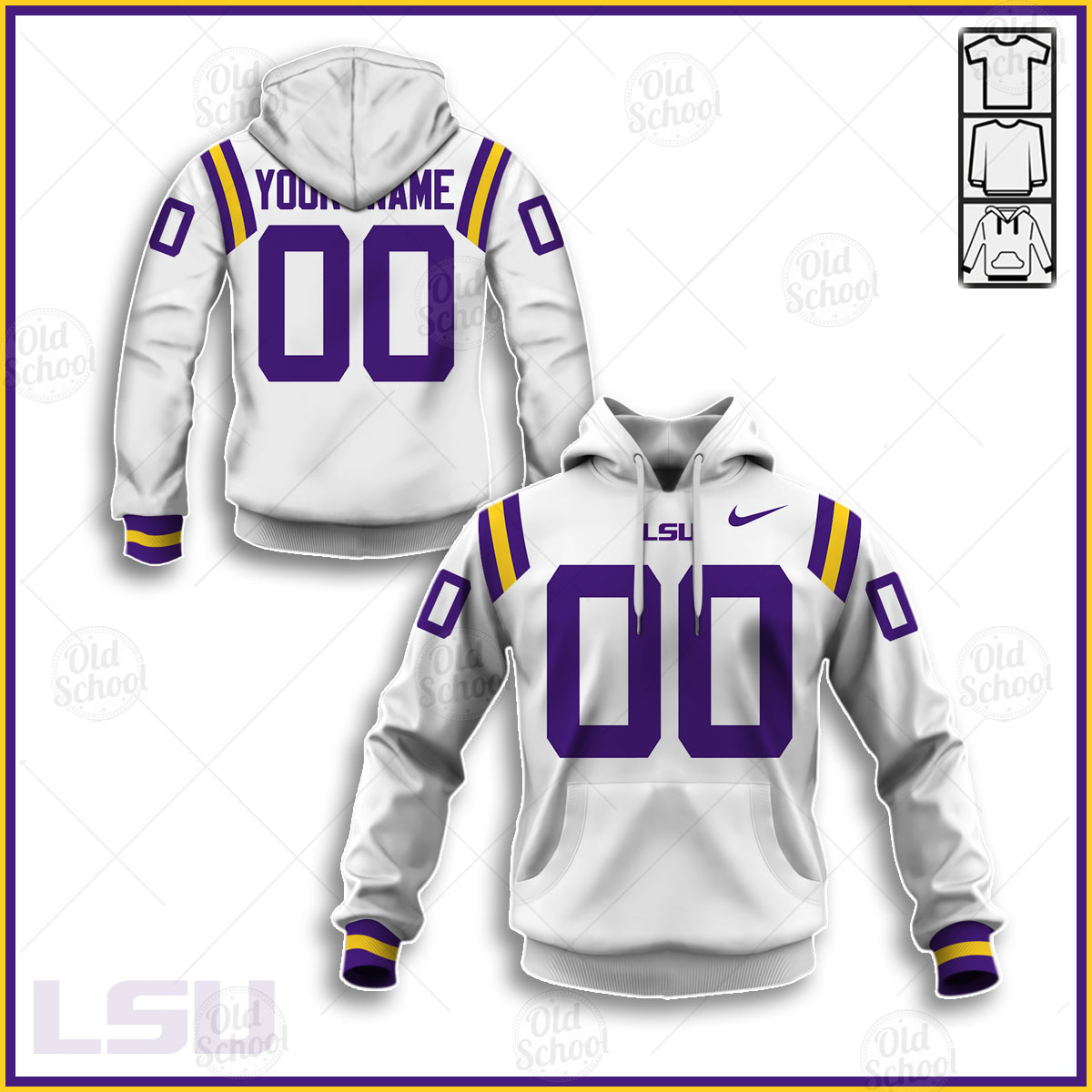 Personalized LSU Tigers NCAA Football FBS Jersey - White