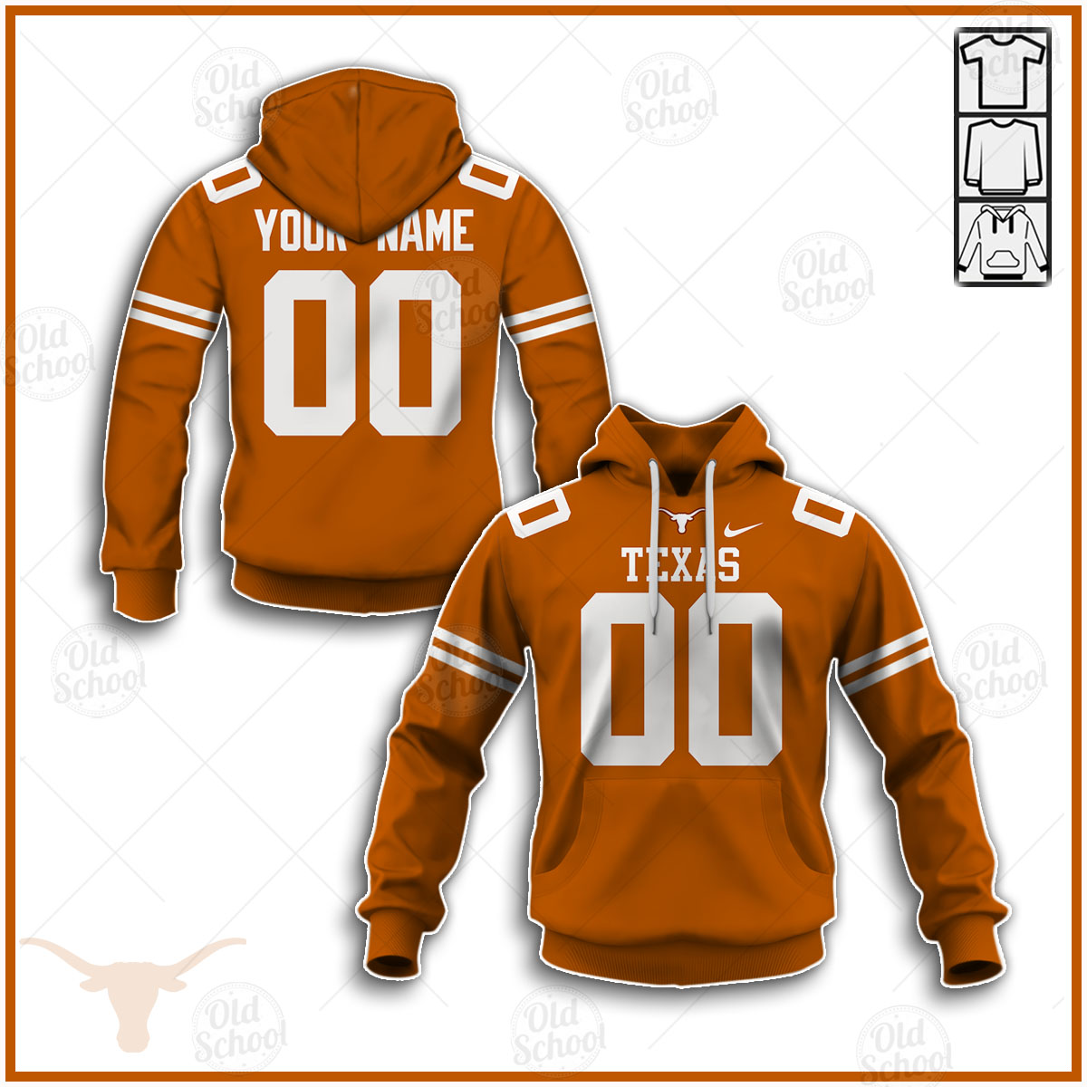 Personalized Texas Longhorns NCAA Football FBS Jersey - Orange