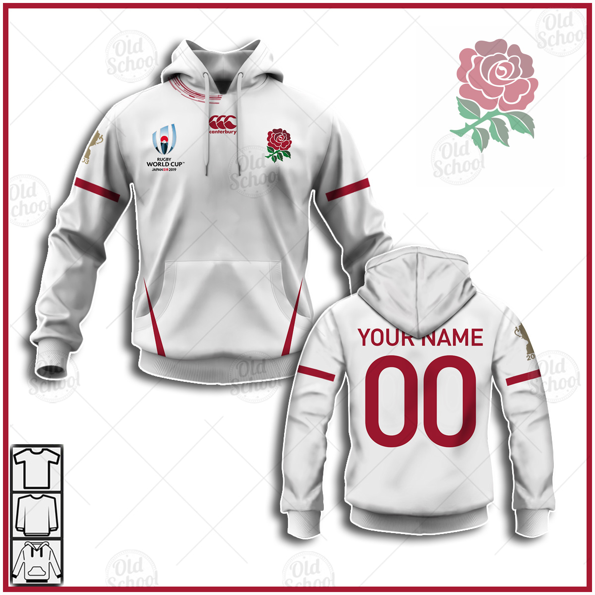 Personalise England national rugby union team World Cup Rugby Home Jersey