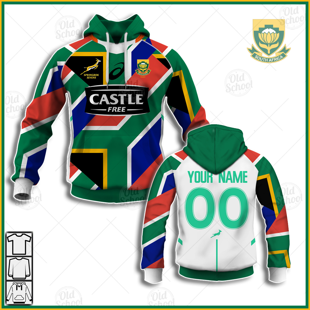 Personalise South Africa National Rugby Union Team Springboks Away Supporters Jersey