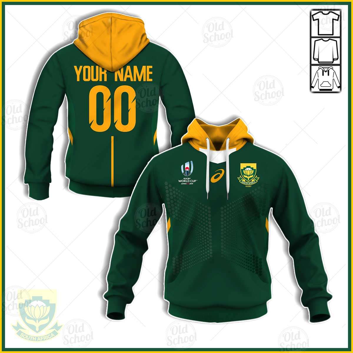 Personalise South Africa National Rugby Union Team Springboks World Cup Rugby Jersey