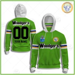 Personalised Canberra Raiders 1989 WOODGERS ARL/NRL Vintage Retro Heritage Jersey Hoodie
