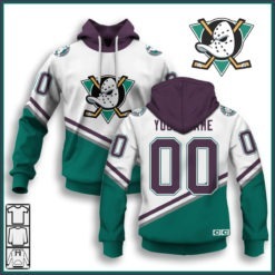 Personalized ANAHEIM MIGHTY DUCKS 90s Vintage Throwback Home Jersey