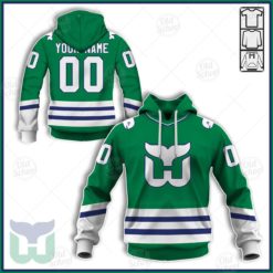 Personalized Hartford Whalers / Carolina Hurricanes Vintage NHL Jersey Green