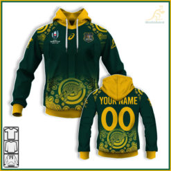 Personalize Australian Wallabies 2019 World Cup Rugby Mens Away Jersey
