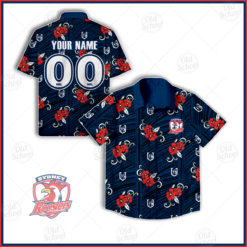 Personalise NRL Sydney Rooster 2021 Tribal Hawaiian Shirt