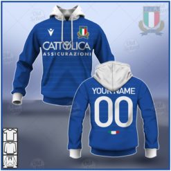 Personalised Six Nations Championship 2021 Italy Rugby Home Jersey