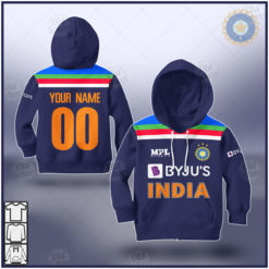 Personalise Indian Cricket Team 2021 Retro Jersey ODI T20 for Kids