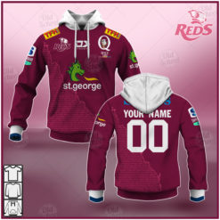 Personalised Super Rugby 2021 QUEENSLAND REDS Home Jersey