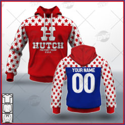 Personalize Oldschool Hutch Factory Racing Team BMX Retro Red Blue Jersey