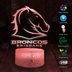 Brisbane Broncos NRL 7 Color LED Color Changing Lamp Best Gift For Fans Dad Gift Mom Gift
