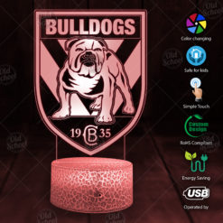 Canterbury-Bankstown Bulldogs NRL 7 Color LED Color Changing Lamp Best Gift For Fans Dad Gift Mom Gift