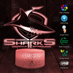Cronulla-Sutherland Sharks NRL 7 Color LED Color Changing Lamp Best Gift For Fans Dad Gift Mom Gift