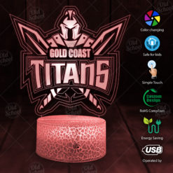 Gold Coast Titans NRL 7 Color LED Color Changing Lamp Best Gift For Fans Dad Gift Mom Gift