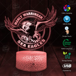 Manly Warringah Sea Eagles NRL 7 Color LED Color Changing Lamp Best Gift For Fans Dad Gift Mom Gift