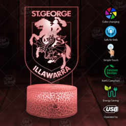 St George Illawarra Dragons NRL 7 Color LED Color Changing Lamp Best Gift For Fans Dad Gift Mom Gift