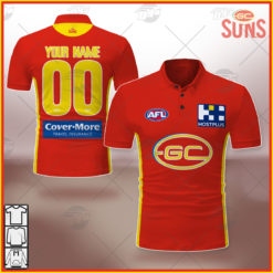 Personalised AFL Gold Coast Suns 2021 Season Home Guernsey Polo