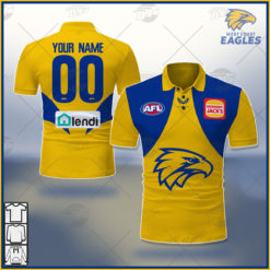 Personalised AFL West Coast Eagles 2021 Season Away Guernsey Polo