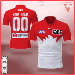 Personalised AFL Sydney Swans 2021 Season Home Guernsey Polo