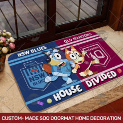 Custom-made SOO States of Origin Series x Bluey House Divided Doormat Home Decoration