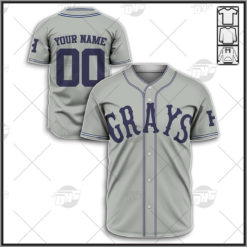 Personalized Negro League Baseball Homestead Grays 1937 Road Vintage Retro Jersey