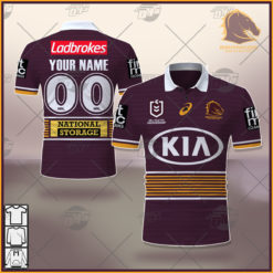 Personalise NRL Brisbane Broncos 2021 Home Jersey POLO