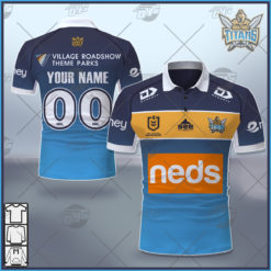 Personalise NRL Gold Coast Titans 2021 Home Jersey POLO