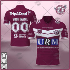Personalise NRL Manly Warringah Sea Eagles 2021 Home Jersey POLO