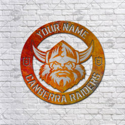 Custom made NRL Canberra Raiders Cut Metal Sign Fire Pattern Hot Newest Decoration product