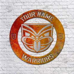 Custom made NRL WARRIORS Cut Metal Sign Fire Pattern Hot Newest Decoration product
