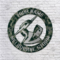 Custom made NRL Melbourne Storm Cut Metal Sign Camo Hot Newest Decoration product