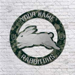 Custom made NRL South Sydney Rabbitohs Cut Metal Sign Camo Hot Newest Decoration product