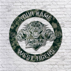 Custom made NRL Wests Tigers Cut Metal Sign Camo Hot Newest Decoration product